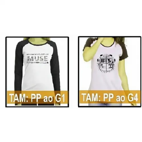 (molde Digital) Babylook Raglan Feminina Manga Curta Longa