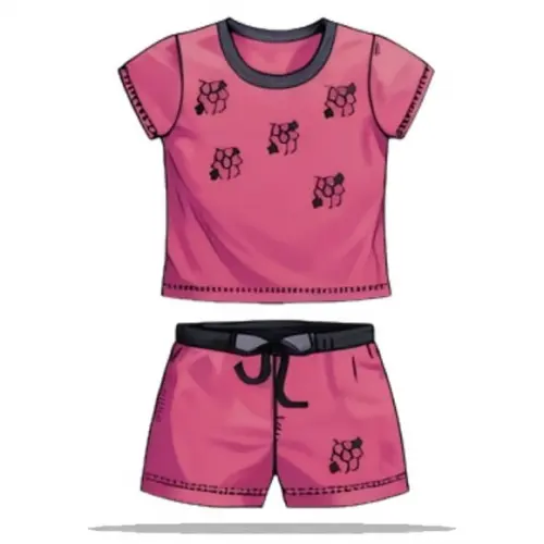 (molde em Pdf) Baby Look e Short Fem Infantil 2 a 16 Anos