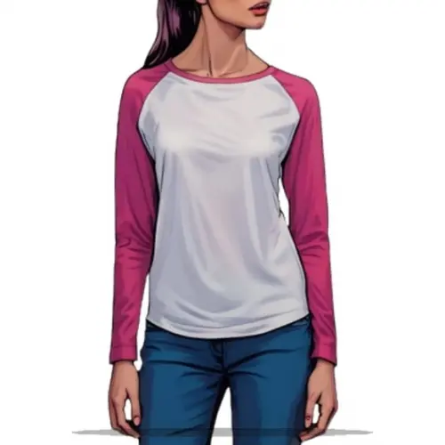 (molde em Pdf) Baby Look Raglan Manga Longa Fem Pp ao Gg