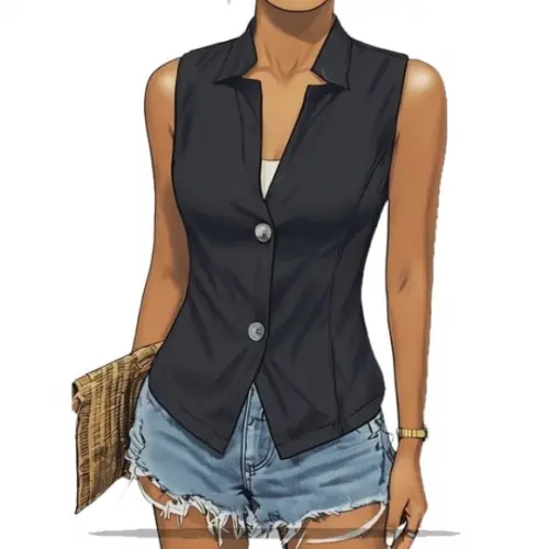 (molde em Pdf) Blazer Fem sem Mangas do P ao Xxg
