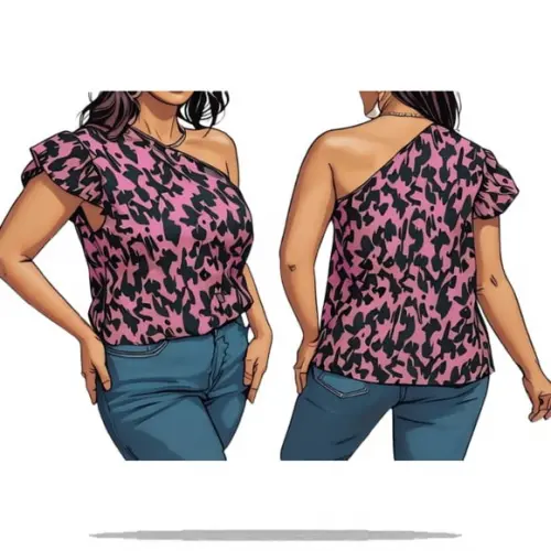 (molde em Pdf) Blusa Fem Adulto Um Ombro do P ao Xxg
