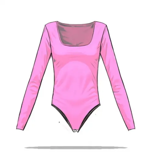(molde em Pdf) Body Manga Longa Decote Quadrado P ao Xxg