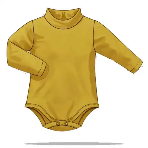(molde em Pdf) Body Collant Gola Alta Bebê e Inf Pp-gg e 1-4
