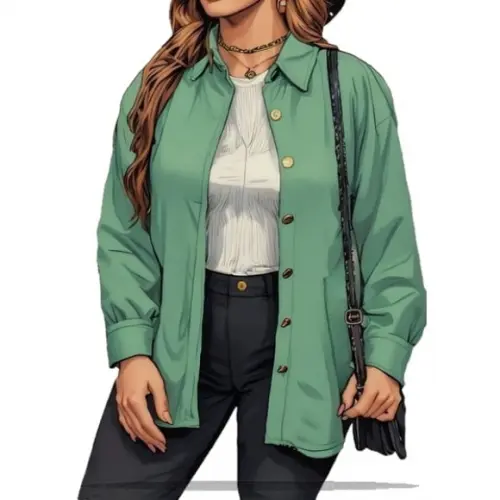 (molde em Pdf) Camisa Feminina com Botoes do P ao Xxg