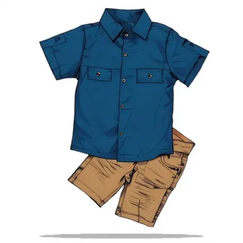 (molde em Pdf) Camisa Social e Bermuda Inf Masc 1 a 8 Anos