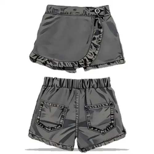 (molde em Pdf) Short Saia Fem Infantil do 2 ao 14