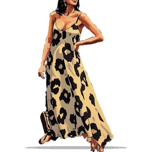 (molde em Pdf) Vestido Alças Longo Evasê Verão P ao Gg