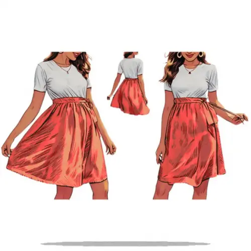 (molde em Pdf) Vestido Gravida com Cinto do P ao Xg