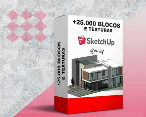 +25.000 Blocos E Texturas P/ Sketchup E V-ray + Super Bônus