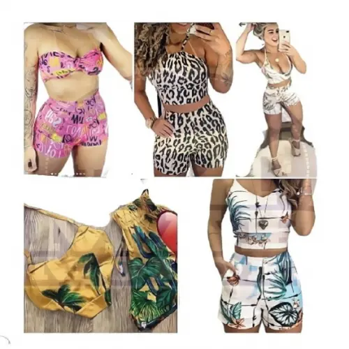 Kit de Moldes Femininos Moda Verão Tops Cropped e Short