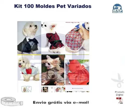 Kit Molde Modelagem Pet Variados c/100 em PDF