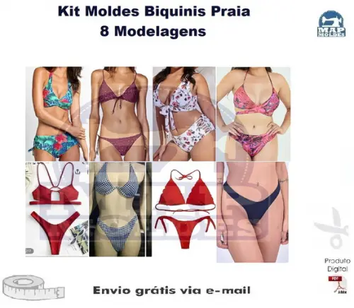 Kit Moldes Modelagem Biquinis Praia Verão 2022