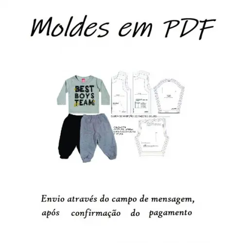 Kit Moldes Modelagem Básica P Calça + Blusa Moletom Bebê