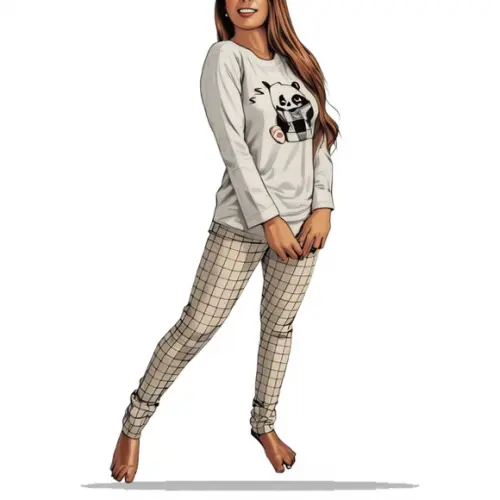 Modelagem Digital em pdf de Conj Pijama Longo Fem Pp ao Gg