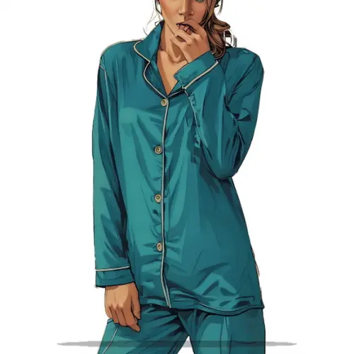 Modelagem Digital em pdf de Pijama Fem Longo Cetim P ao Gg