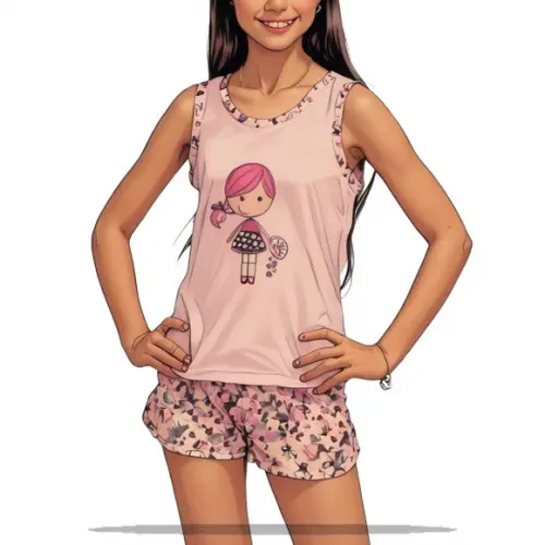 Modelagem Digital em pdf de Pijama Inf Regata Verão 2 ao 14