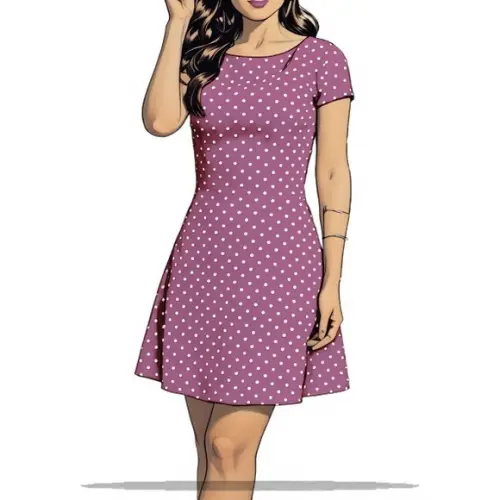 Modelagem Digital em pdf de Vestido Evasê Helanca Pp ao Gg