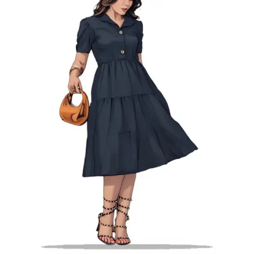 Modelagem Digital pdf de Vestido m Curta 3 Marias Gola P-gg
