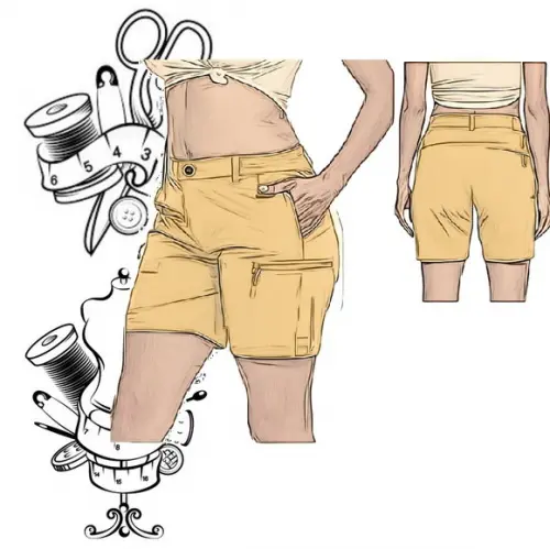 Modelagem em pdf de Bermuda Fem com Bolso P ao Xxg #242