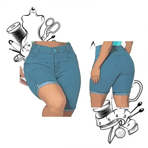 Modelagem em pdf de Bermuda Jeans Feminina 34 ao 44 #01