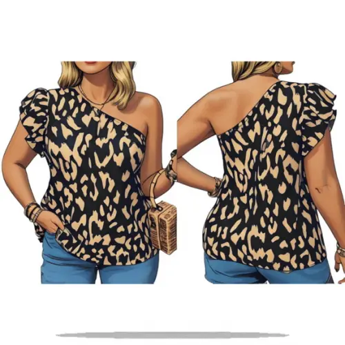 Modelagem em pdf de Blusa Um Ombro Adulto P ao Xxg