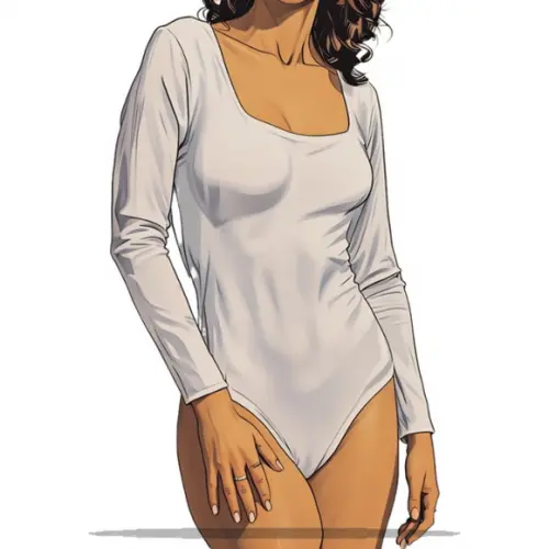 Modelagem em pdf de Body Manga Longa Decote Quadrado P - Xxg
