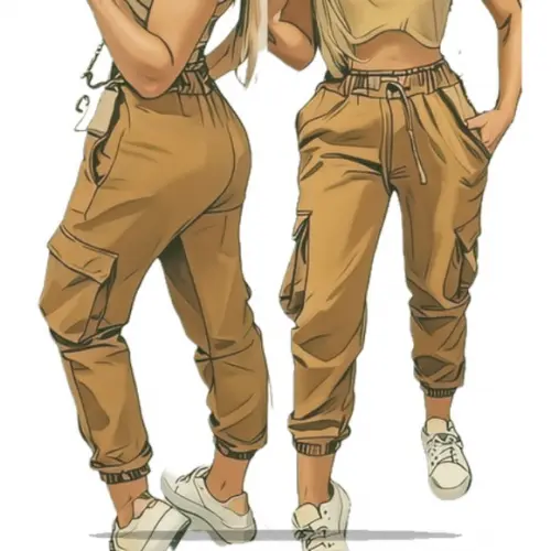 Modelagem em pdf de Calça Cargo Feminina Adulto Pp ao Gg