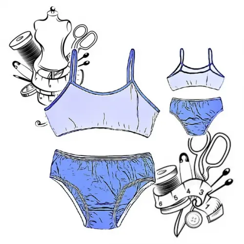 Modelagem em pdf de Conj Calcinha +sutia 2 a 14 Anos #121