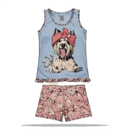 Modelagem em pdf de Conjunto Pijama Inf Regata Verão 2 ao 14