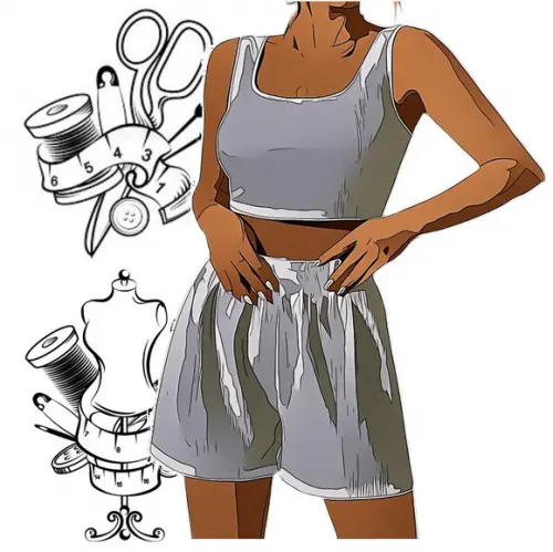 Modelagem em pdf de Conjunto Short + Cropped P ao Gg #255