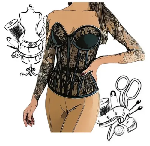 Modelagem em pdf de Corset de Renda Pp ao Xg #61