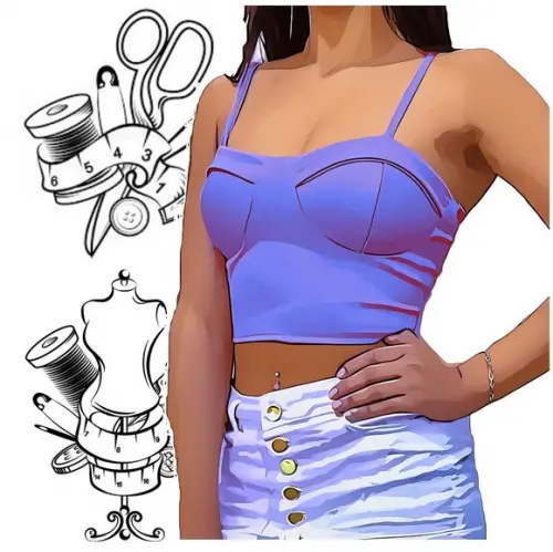 Modelagem em pdf de Cropped Fem Adulto Pp ao Xg #257