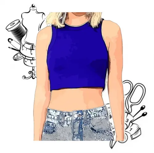 Modelagem em pdf de Cropped sem Manga Pp ao Gg #132