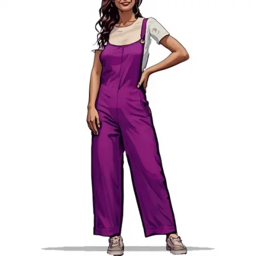 Modelagem em pdf de Macacão Jardineira Longa Fem P ao Xxg