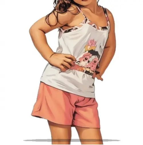 Modelagem em pdf de Pijama Baby Dool Inf de 1 a 8 Anos