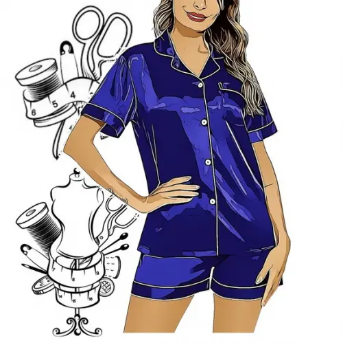 Modelagem em pdf de Pijama Curto Americano Pp ao Xg #268
