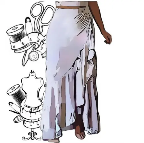Modelagem em pdf de Saia Longa com Babado P ao Gg #138