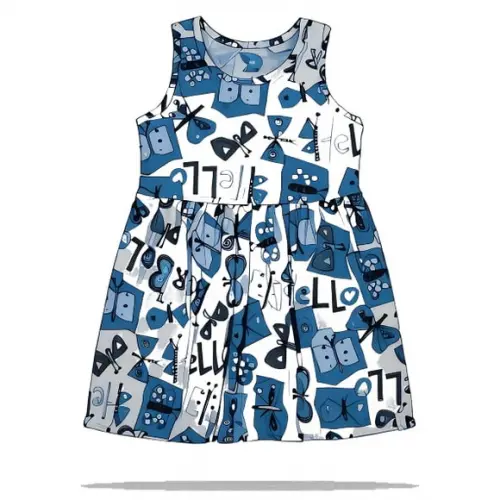Modelagem em pdf de Vestido Malha Infantil com Viés 2 ao 12