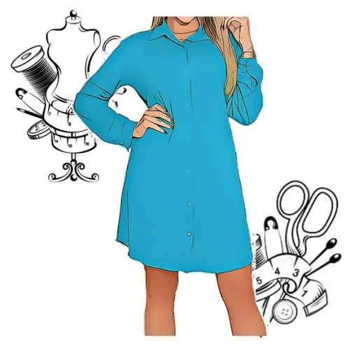 Modelagem em pdf Vestido Chemise Pp ao Gg #117