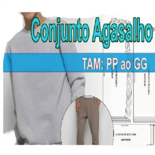 Molde Agasalho Moletom Adulto Calça e Blusa Pp ao Gg
