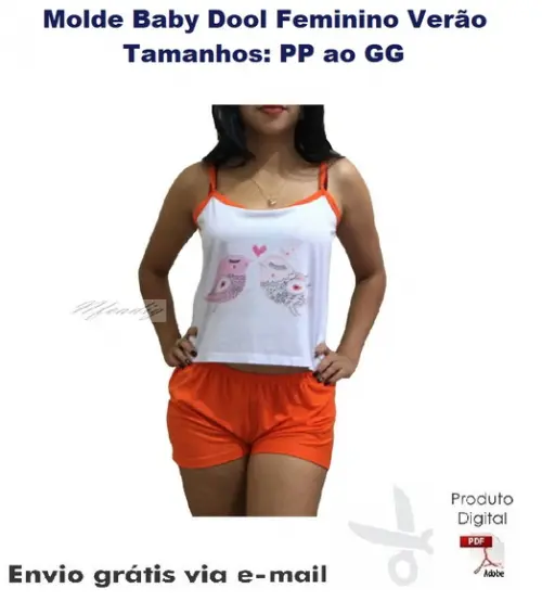 Molde Baby Dool Feminino Verão ref 96