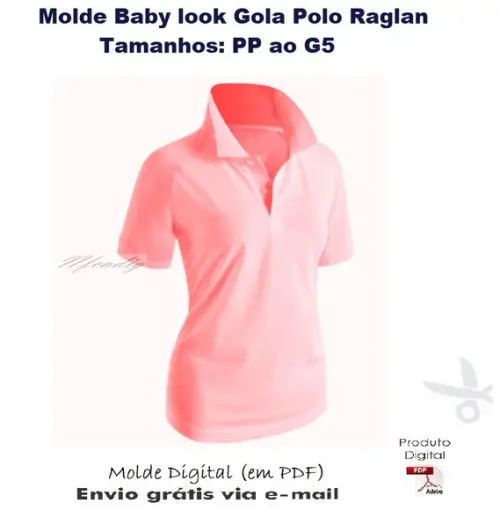 Molde Baby look Gola Polo Raglan (PP - G5) #310