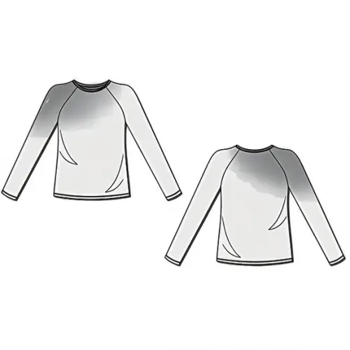 Molde Baby Look Raglan Manga Longa Pp ao Gg) Por E-mail