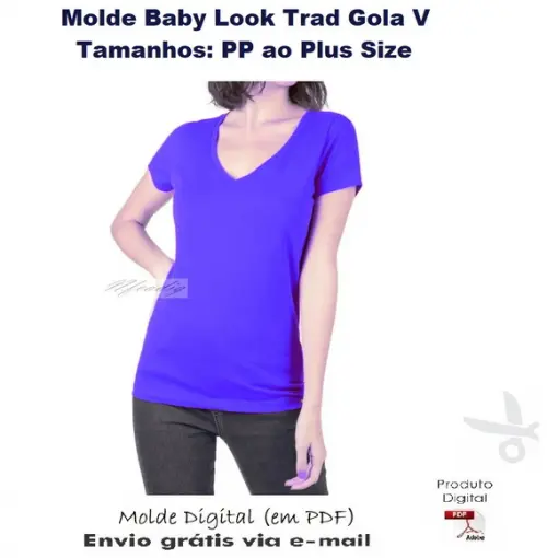 Molde Baby Look Trad Gola V Pp A Plus Size #317