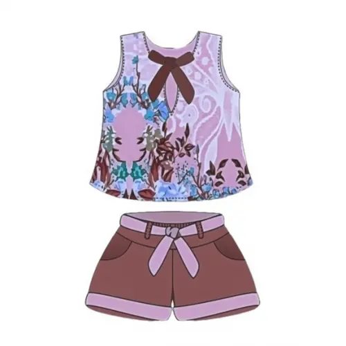 Molde Bata e Short Conjunto Feminino Infantil