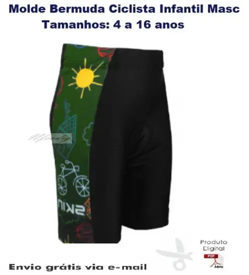 Molde Bermuda Ciclista Infantil Masculina #150