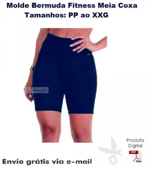 Molde Bermuda Fitness Feminina Meia Coxa #120