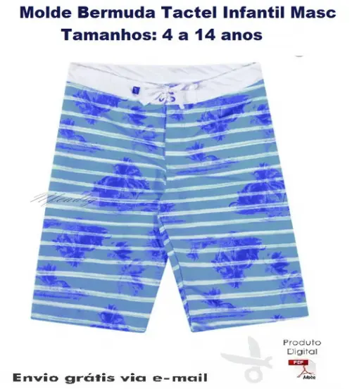 Molde Bermuda Tactel Infantil Masculina #152