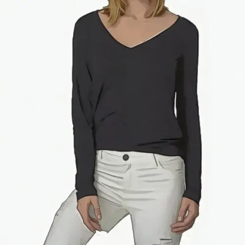 Molde Blusa Fem Manga Longa Decote V Pp ao Gg