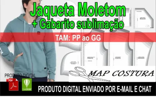 Molde Blusa Jaqueta Moletom
